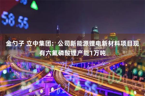 金勺子 立中集团：公司新能源锂电新材料项目现有六氟磷酸锂产能1万吨